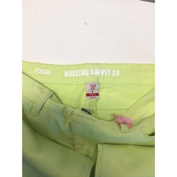 Mossimo Supply Junior's Women's Size 9 32x26 Skinny Lime Green Stretch Jeans - Picture 5 of 7
